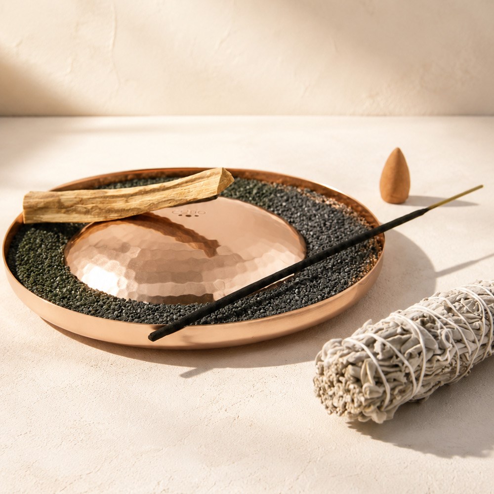 Coho Artisan Göbekli Tepe Dövme Bakır Ağaç Tütsü Tabağı