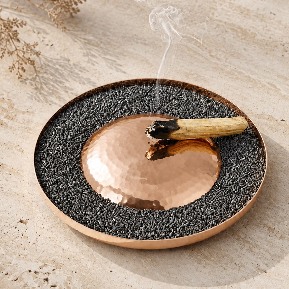 Coho Artisan Göbekli Tepe Dövme Bakır Ağaç Tütsü Tabağı