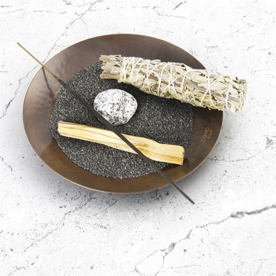 COHO Box Antique Bakır Prana Tütsülük & 2 li Palo Santo & Adaçayı Tütsü Seti