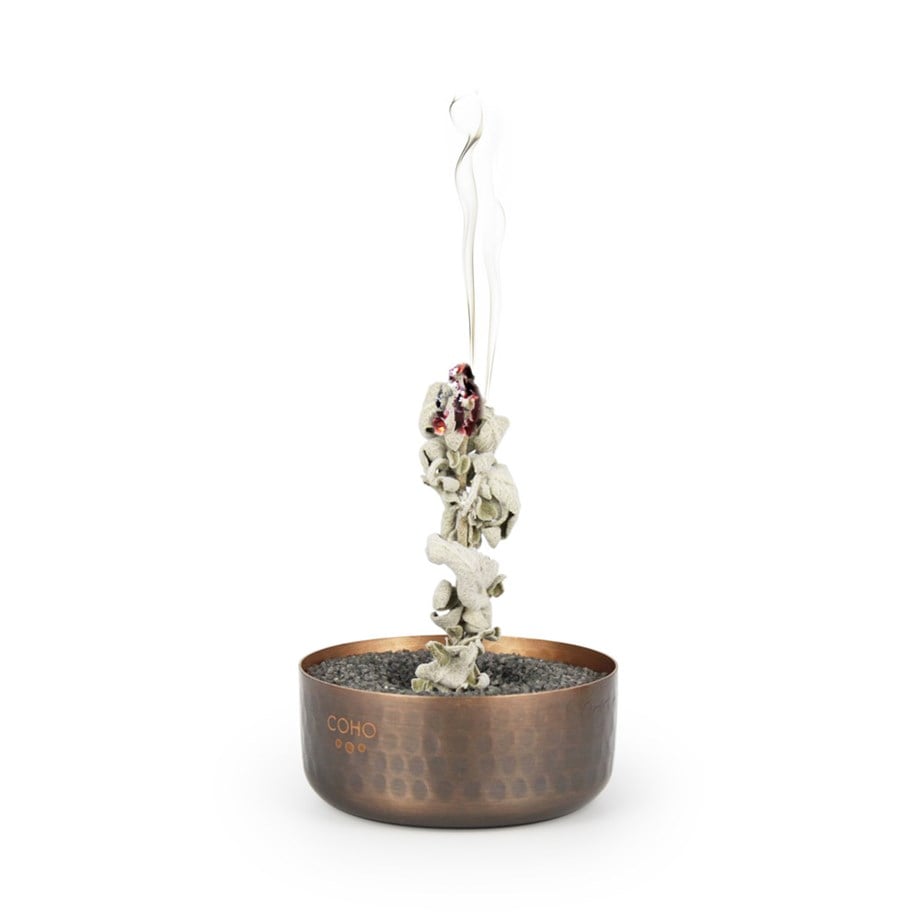 COHO Box Antique Meditation Bakır Tütsülük & 2 Palo Santo & Adaçayı Tütsü Seti