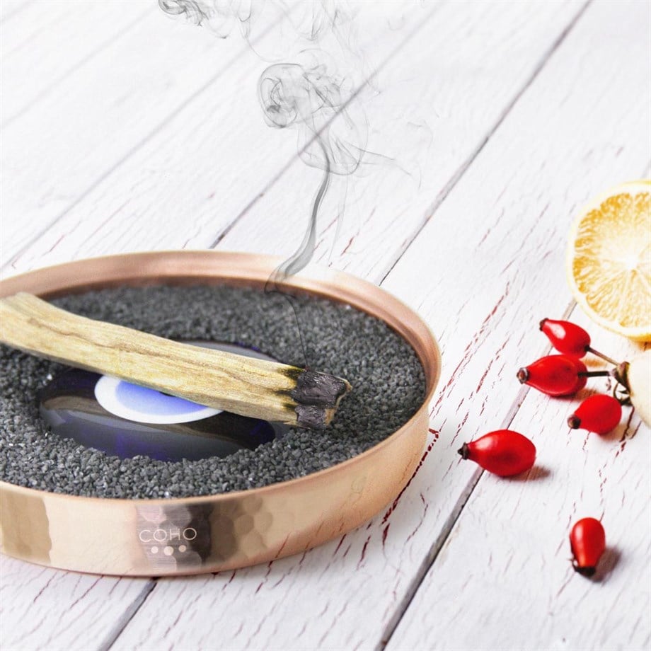 COHO Box Artisan Bakır Zen Tütsülük & 3 Palo Santo & Adaçayı Tütsü Seti