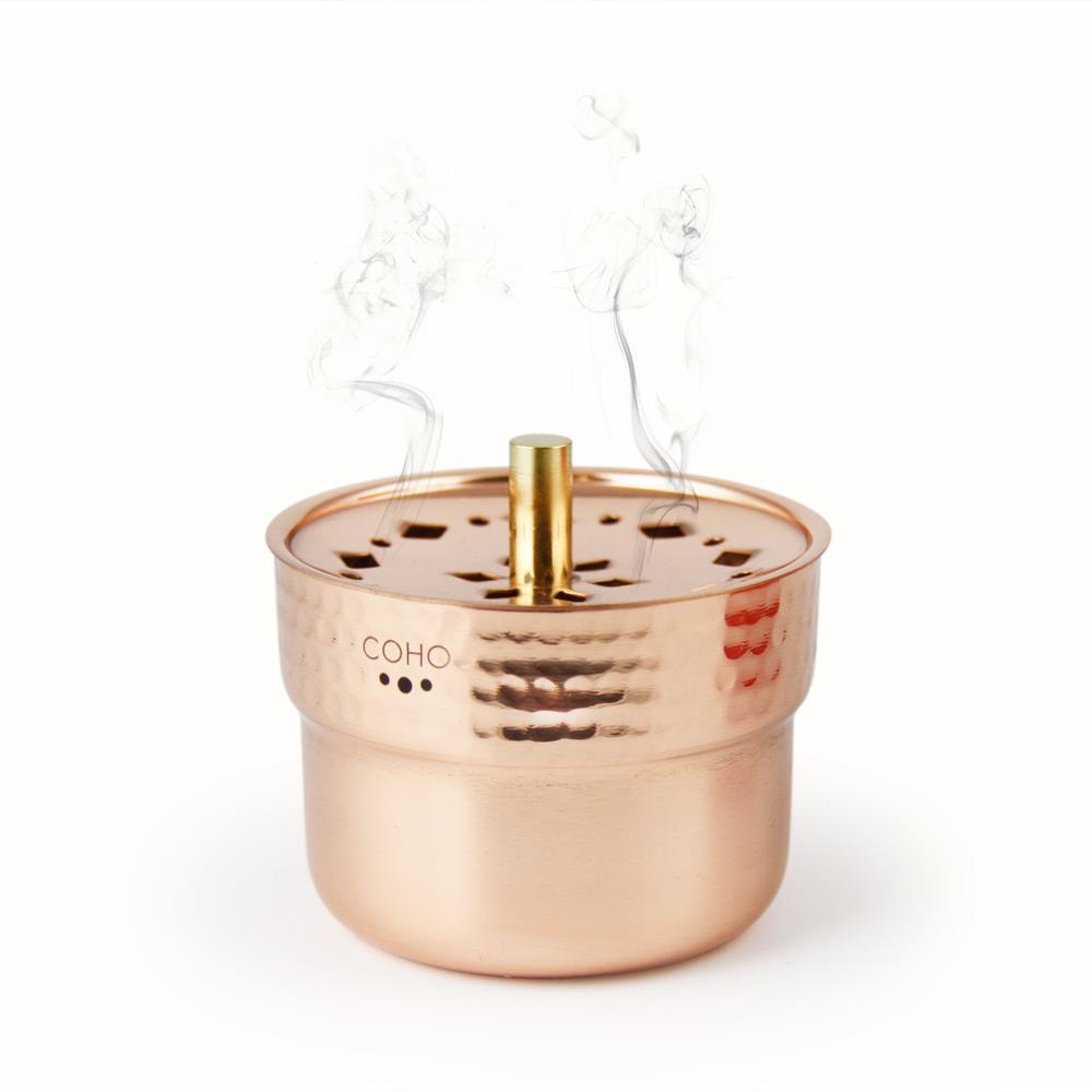 Coho Box Lux Dövme Bakır Mini Tütsülük & Adaçayı & 3 Palo Santo Hediye Seti