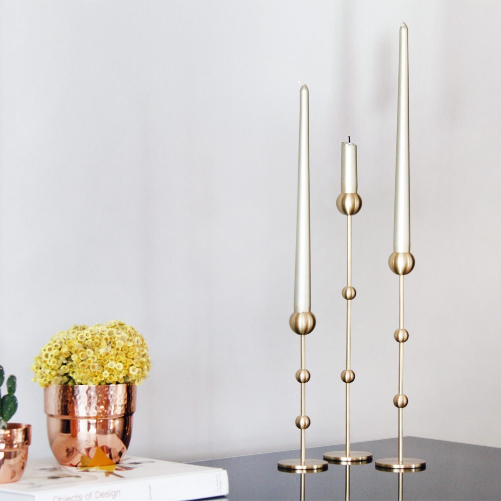 Coho Brazen Society Uzun Prinç Şamdan 3 lü Set - 20&28&35 cm