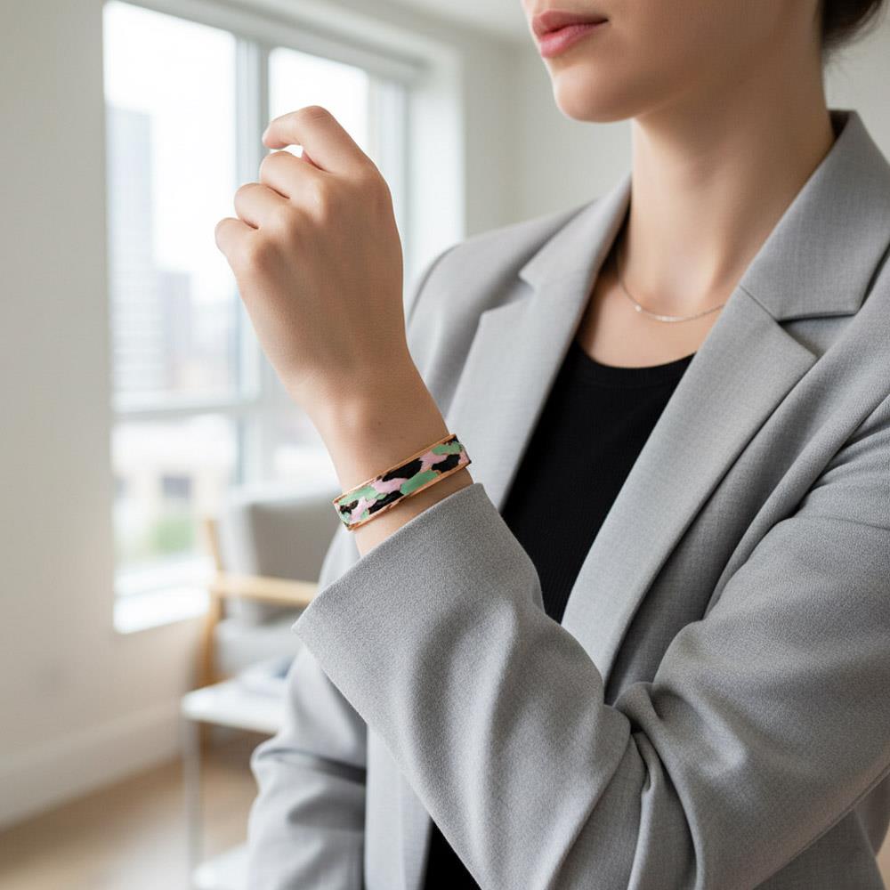 Coho Mine El İşleme Ground Renkli Bakır Bileklik