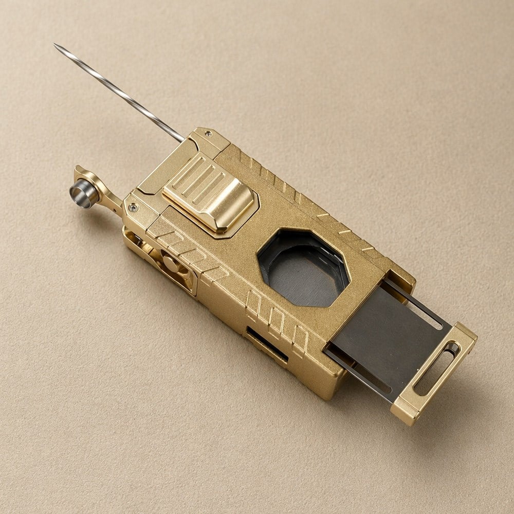 Coho Patron Triple Torch Brass Bıçaklı Puro Çakmağı