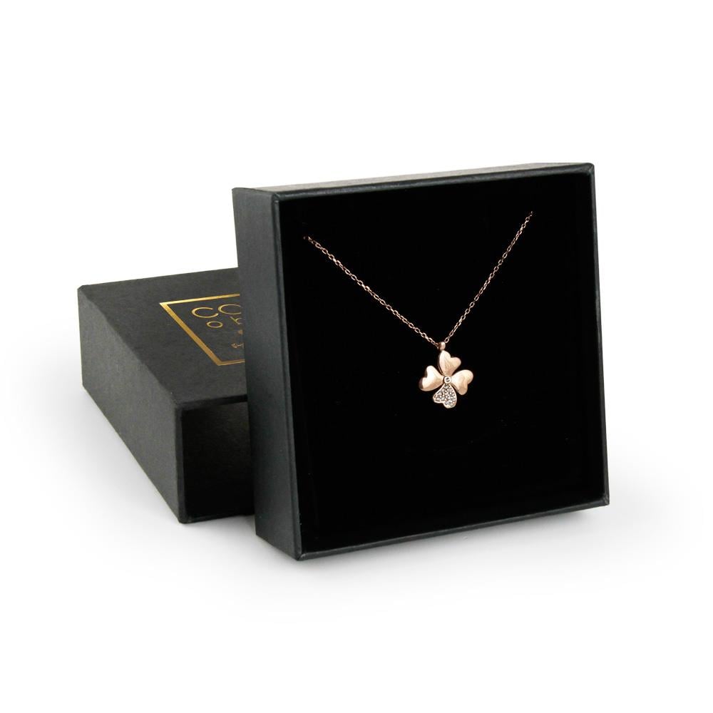 Coho Silver Four-Leaf Clover El Yapımı Gümüş Yonca Kolye