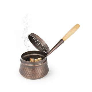 Coho Antique Dövme Bakır Tütsü Gezdirme Çanağı