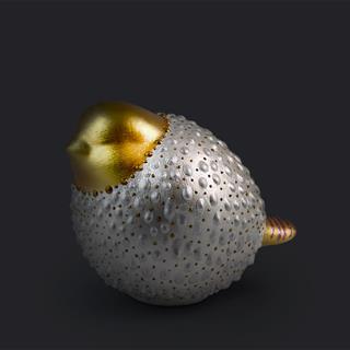 Coho Art Şişman Serçe El Yapımı Sanatsal Dekoratif Obje - Pearl White