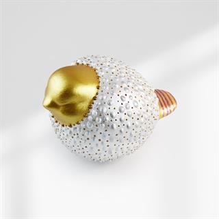 Coho Art Şişman Serçe El Yapımı Sanatsal Dekoratif Obje - Pearl White