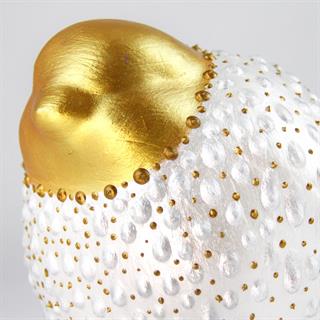 Coho Art Şişman Serçe El Yapımı Sanatsal Dekoratif Obje - Pearl White