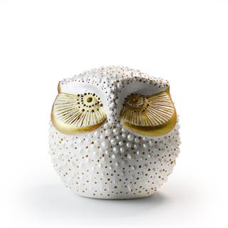 Coho Art Tılsımlı Baykuş El Yapımı Sanatsal Dekoratif Obje - Pearl White