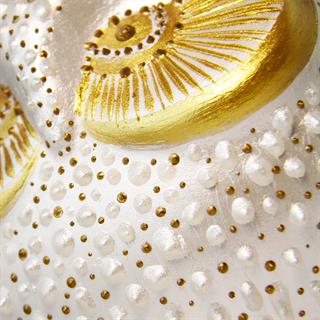 Coho Art Tılsımlı Baykuş El Yapımı Sanatsal Dekoratif Obje - Pearl White