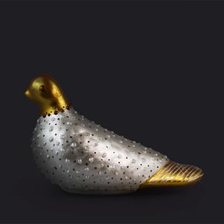 Coho Art Yalnız Kumru El Yapımı Sanatsal Dekoratif Obje - Pearl white