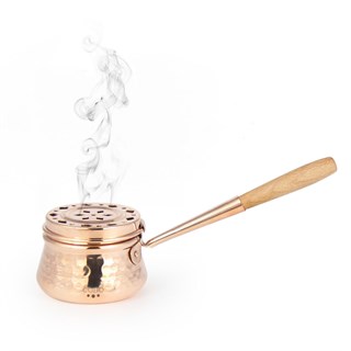 Coho Artisan Dövme Bakır Tütsü Gezdirme Çanağı