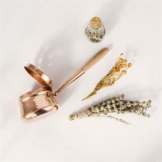 Coho Artisan Dövme Bakır Tütsü Gezdirme Çanağı