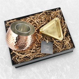 Coho Box Artisan Bakır Ehl-i Keyf & Brazen Döküm Prinç Küllük Hediye Seti