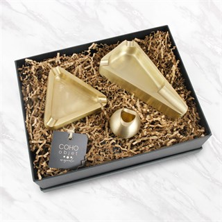 Coho Box Brazen Döküm Prinç Puroluk & Küllük & Puro Standı Hediye Seti