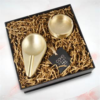 Coho Box Lux Döküm Pirinç İnce Puroluk & Mini Küllük Hediye Seti