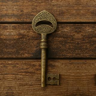 Coho Brazen Dekoratif Döküm Pirinç Bereket Anahtar Sembolü