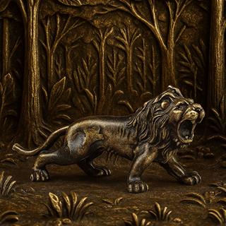 Coho Brazen Dekoratif Pirinç Döküm Aslan Figürü