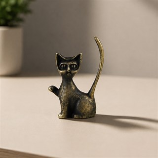 Coho Brazen Dekoratif Pirinç Döküm Kedi Figürü