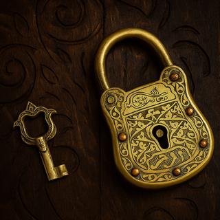 Coho Brazen İşlemeli Dekoratif Pirinç Kilit & Anahtar