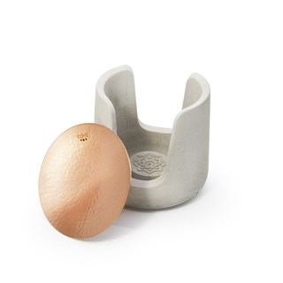 Coho Concre Matte Dövme Bakır Kaseli Boz Aromaterapi Buhurdanlık