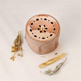 Coho Concre Terra El Dökümü Bakır Kapaklı Tütsü Çanağı