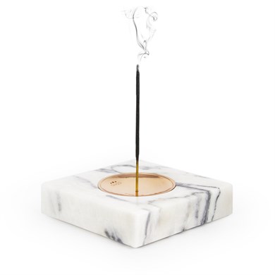 Coho Crystal Carre Bakır Kaseli Mermer Tütsü Tabağı
