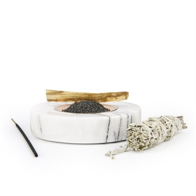 Coho Crystal Circle Bakır Kaseli Mermer Tütsü Tabağı