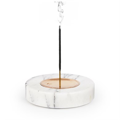 Coho Crystal Circle Bakır Kaseli Mermer Tütsü Tabağı