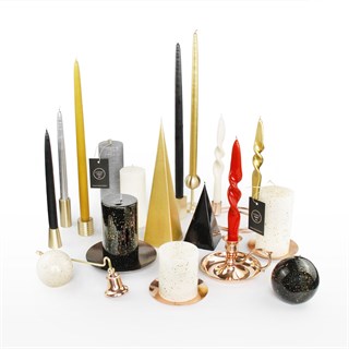 Coho Lumina Rustic Antrasit Silindir Mum - 20&15 cm -  2 li Set