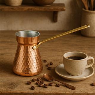 Coho Lux Hatır Dövme Bakır Türk Kahvesi Cezvesi S