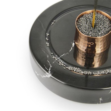 Coho Magma Circle Bakır Yüzüklü Mermer Tütsü Taşı