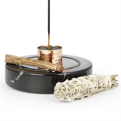 Coho Magma Circle Bakır Yüzüklü Mermer Tütsü Taşı