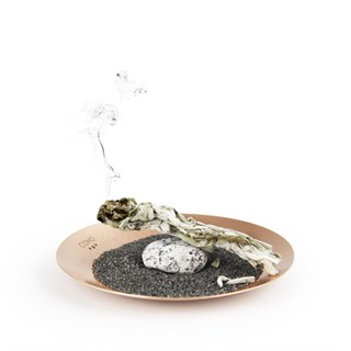 Coho Matte Namaste Dövme Bakır Mini Tütsü Tabağı 