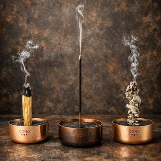 Coho Meditation Bakır Kumlu Tütsülük 3 lü Set