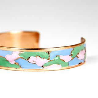 Coho Mine El İşleme Clouds Renkli Bakır Bileklik