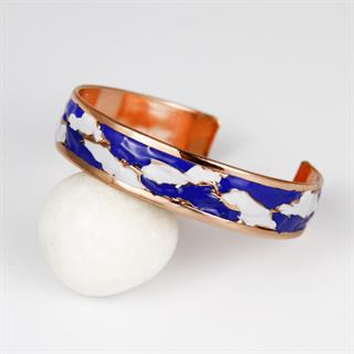 Coho Mine El İşleme Ocean Renkli Bakır Bileklik