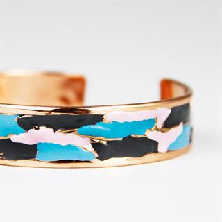 Coho Mine El İşleme Sky Renkli Bakır Bileklik