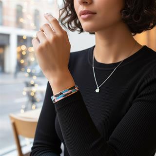 Coho Mine El İşleme Sky Renkli Bakır Bileklik