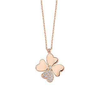 Coho Silver Celestia&Clover El Yapımı Gümüş Gonca&Kalp Kolye Seti