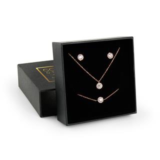 Coho Silver Crystal Bloom El Yapımı Gümüş Kolye Küpe Bileklik Seti