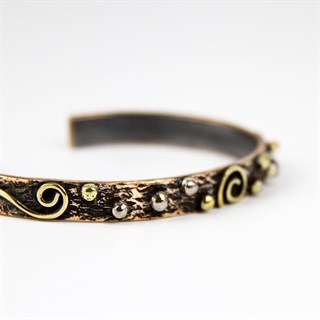 Coho Tılsım Bakır El İşleme Damla Bileklik
