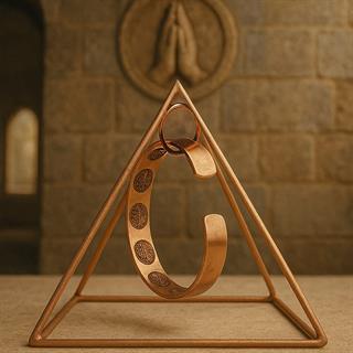 Coho Tılsım Bakır Enerji Temizleme Piramidi & Dua Bileklik 