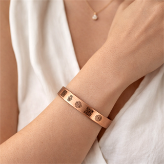 Coho Tılsım Dua ve Hamsa İşleme Bakır Bileklik