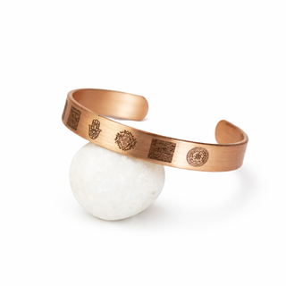 Coho Tılsım Dua ve Hamsa İşleme Bakır Bileklik