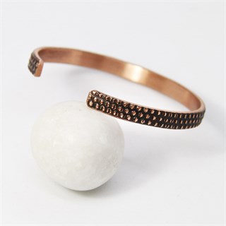 Coho Tılsım El Yapımı Antique Desenli Bakır Bileklik