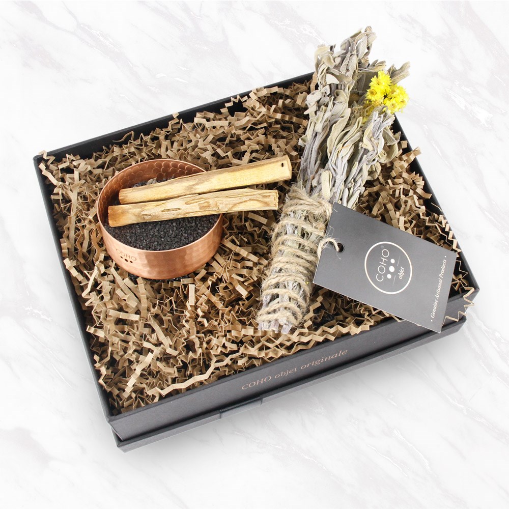 Coho Box Matte Meditation Tütsülük & 2 Palo Santo & Adaçayı Hediye Seti