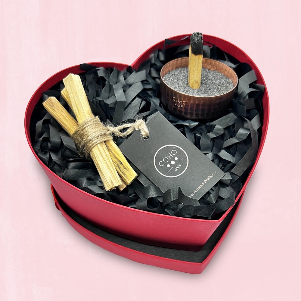 Coho Love Box Antique Meditation Tütsülük & 3 Palo Santo Tütsü Hediye Seti